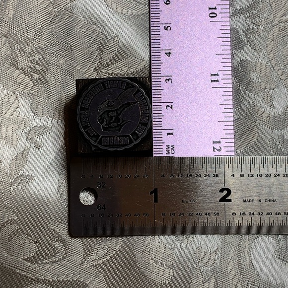 Antique Wooden Print Block The American Rabbit Breeders Assn. Inc. Member - Picture 4 of 5